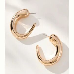 Anthropologie Gold Petra Serpent Huggie Earrings
